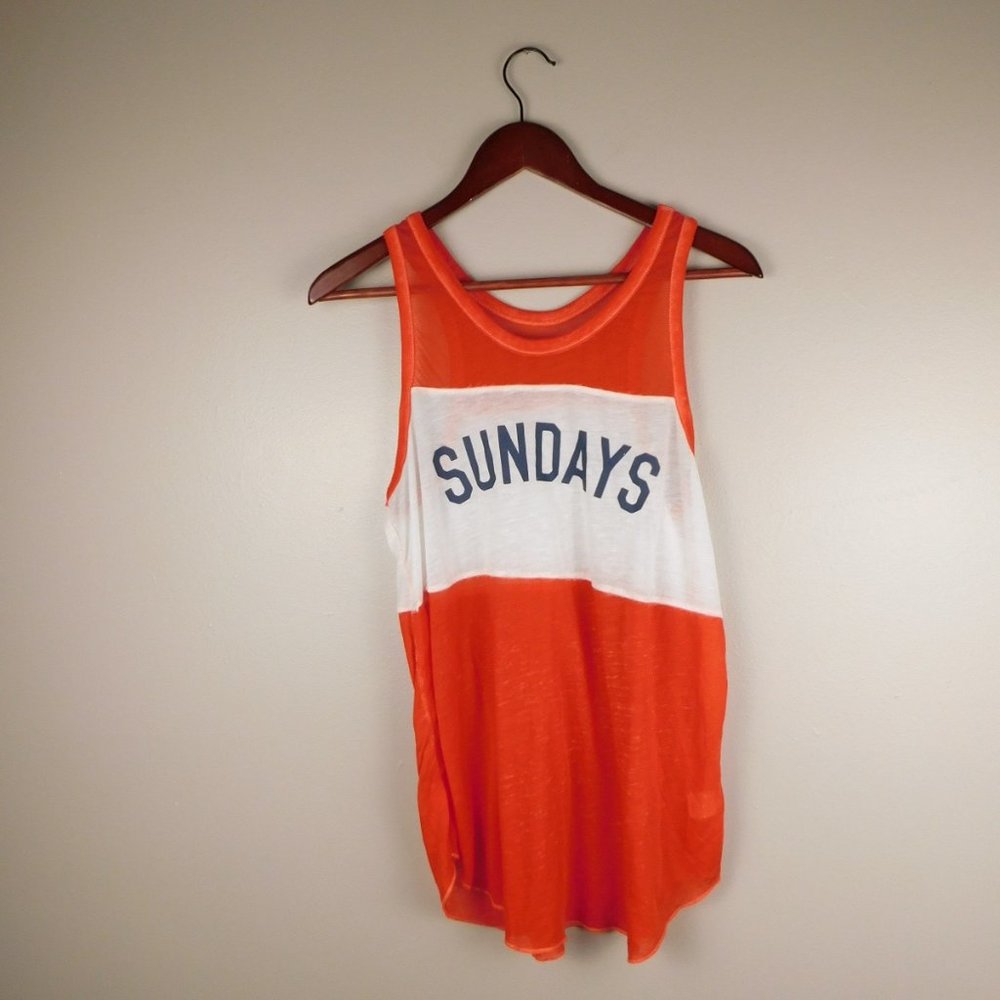 Well Worn "Sundays" razorback see through tank top Size S